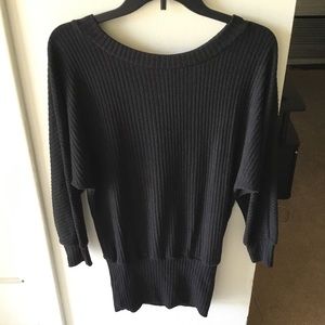 New Black Oversized Tunic Sweater